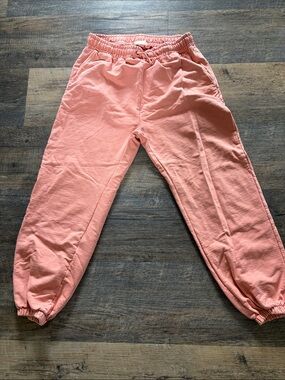 Men's 100% Cotton French Terry Distressed Coral Drawstring Jogger